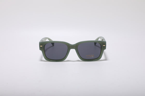 Solantia Slim Rectangle Sunglasses – Olive Green UV400