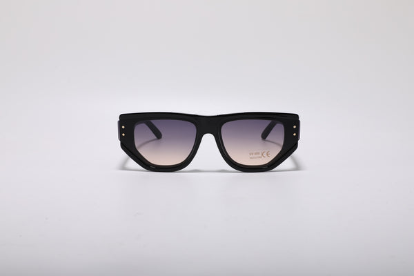 Vashara Flat-Top Sunglasses – Glossy Black UV400