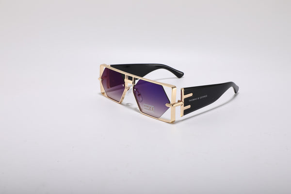 Velondra Oversized Square Sunglasses – Black & Purple UV400