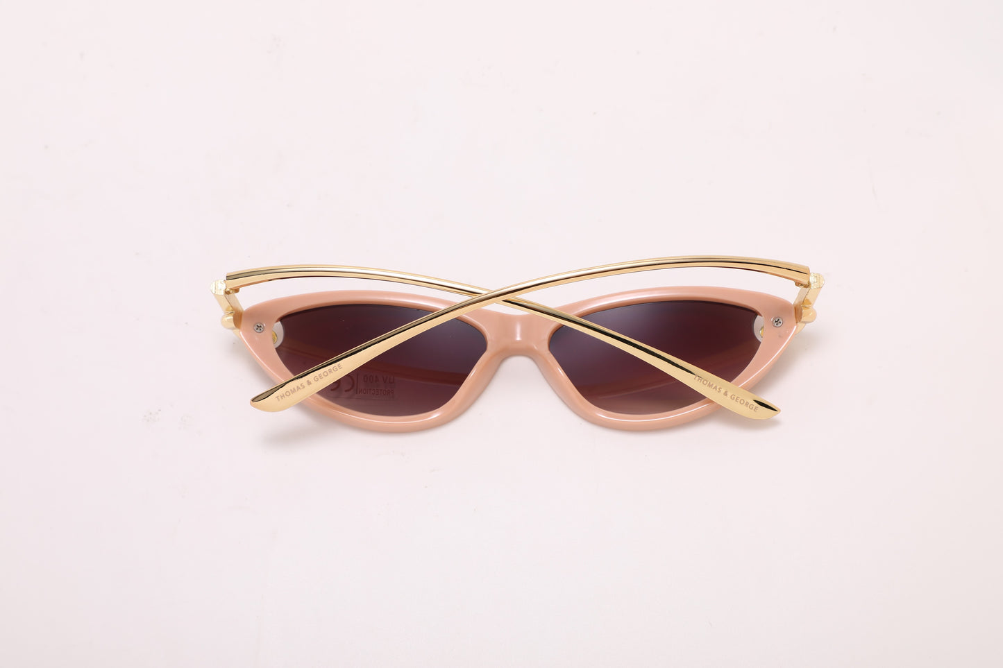 Calindra Slim Oval Sunglasses – Gold & Brown UV400