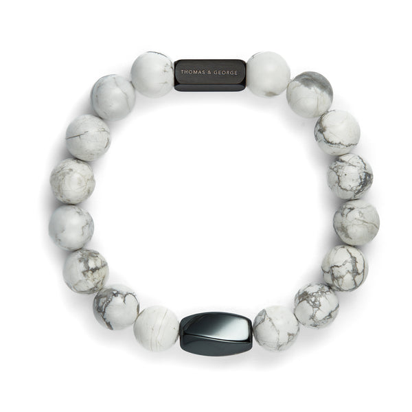Thomas & George Men's 8mm Agate & Tiger Eye Bead Bracelet - White Effect