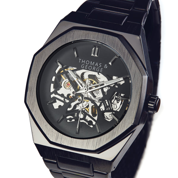 Automatic Skeleton Watch - London Black Edition