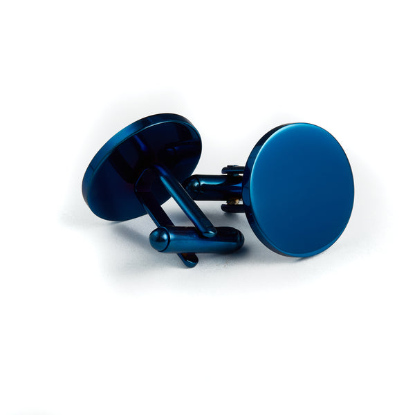 Thomas & George Blue Round Cufflinks