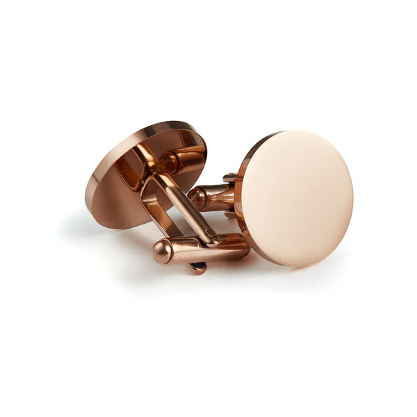 Thomas & George Rose Gold Round Cufflinks