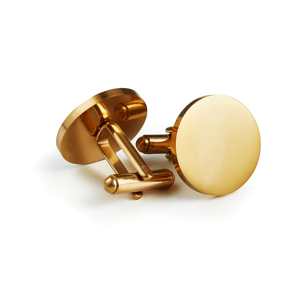 Thomas & George Gold Round Cufflinks