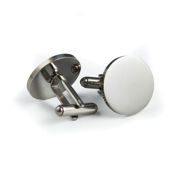 Thomas & George Silver Round Cufflinks