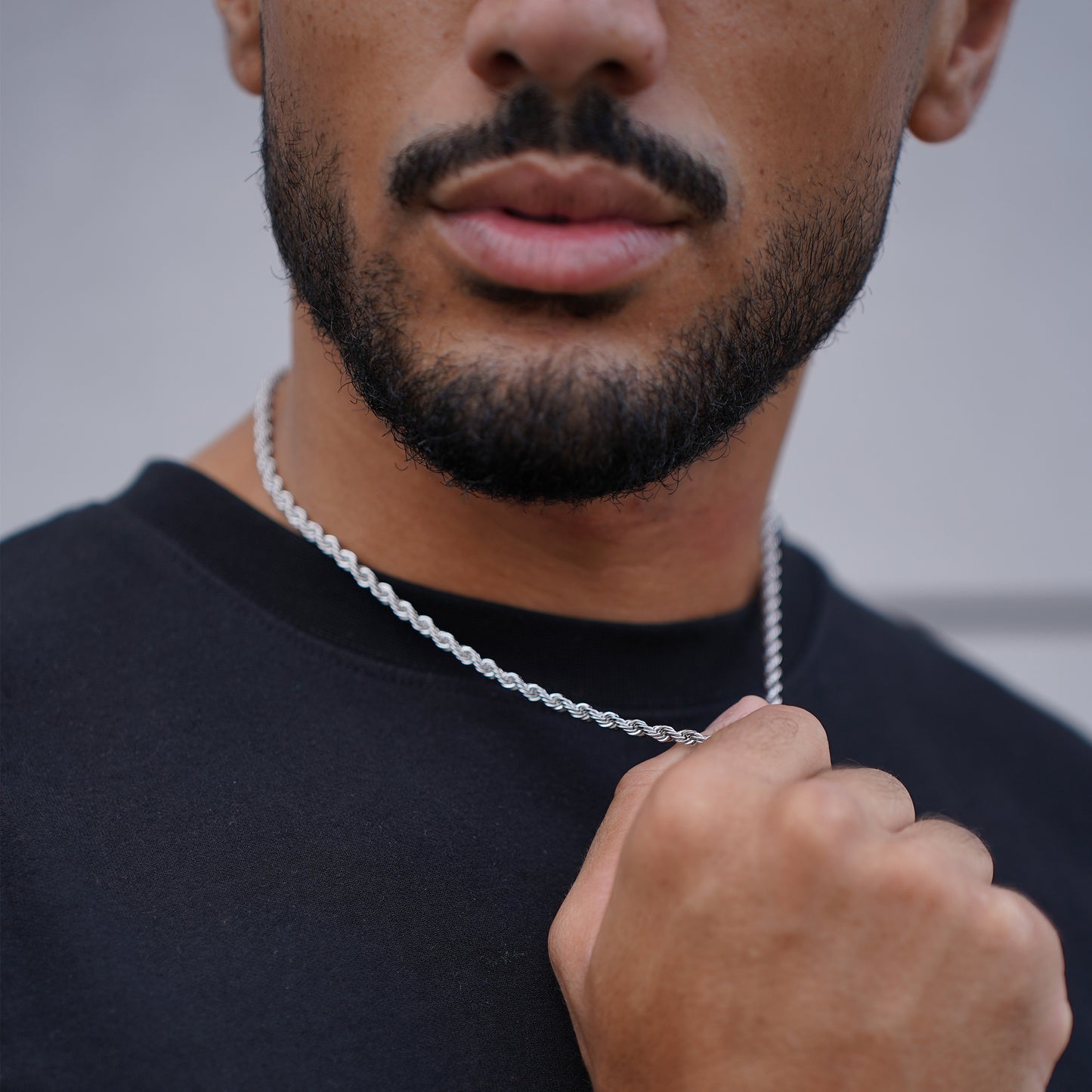Thomas & George Silver Rope Chain Necklace