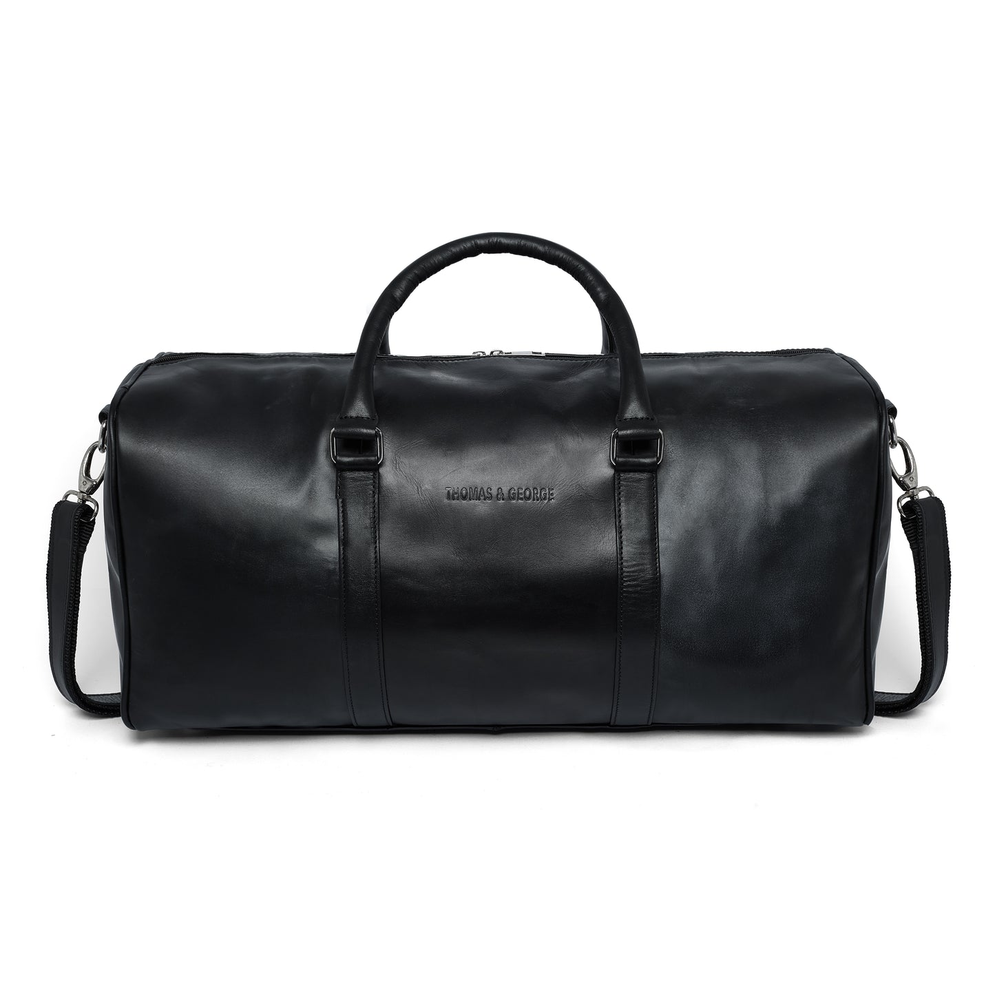 Thomas & George Black Leather Holdall Bag