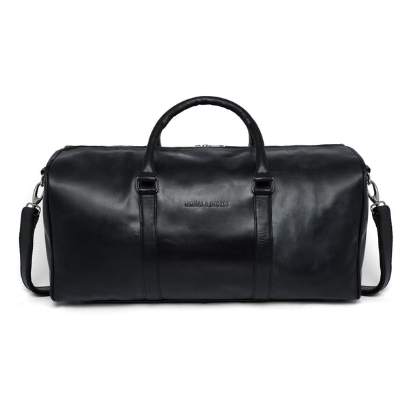 Thomas & George Black Leather Holdall Bag