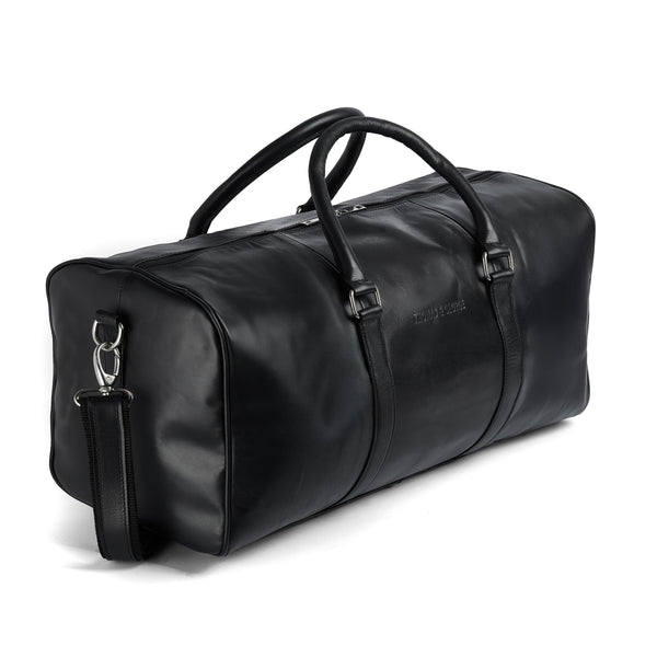 Thomas & George Black Leather Holdall Bag