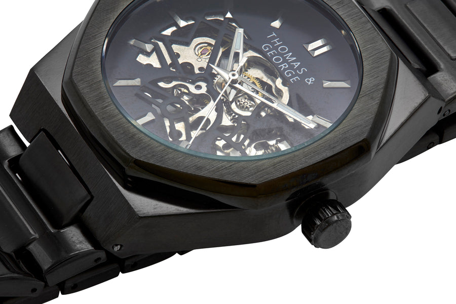 Automatic Skeleton Watch - London Black Edition - Thomas & George