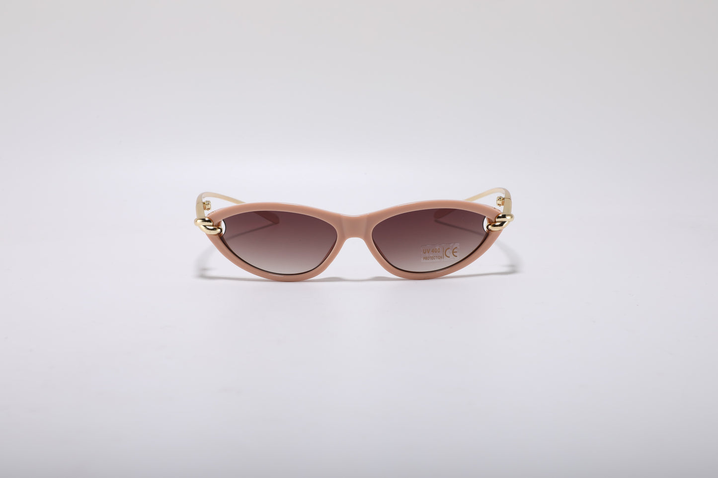 Calindra Slim Oval Sunglasses – Gold & Brown UV400