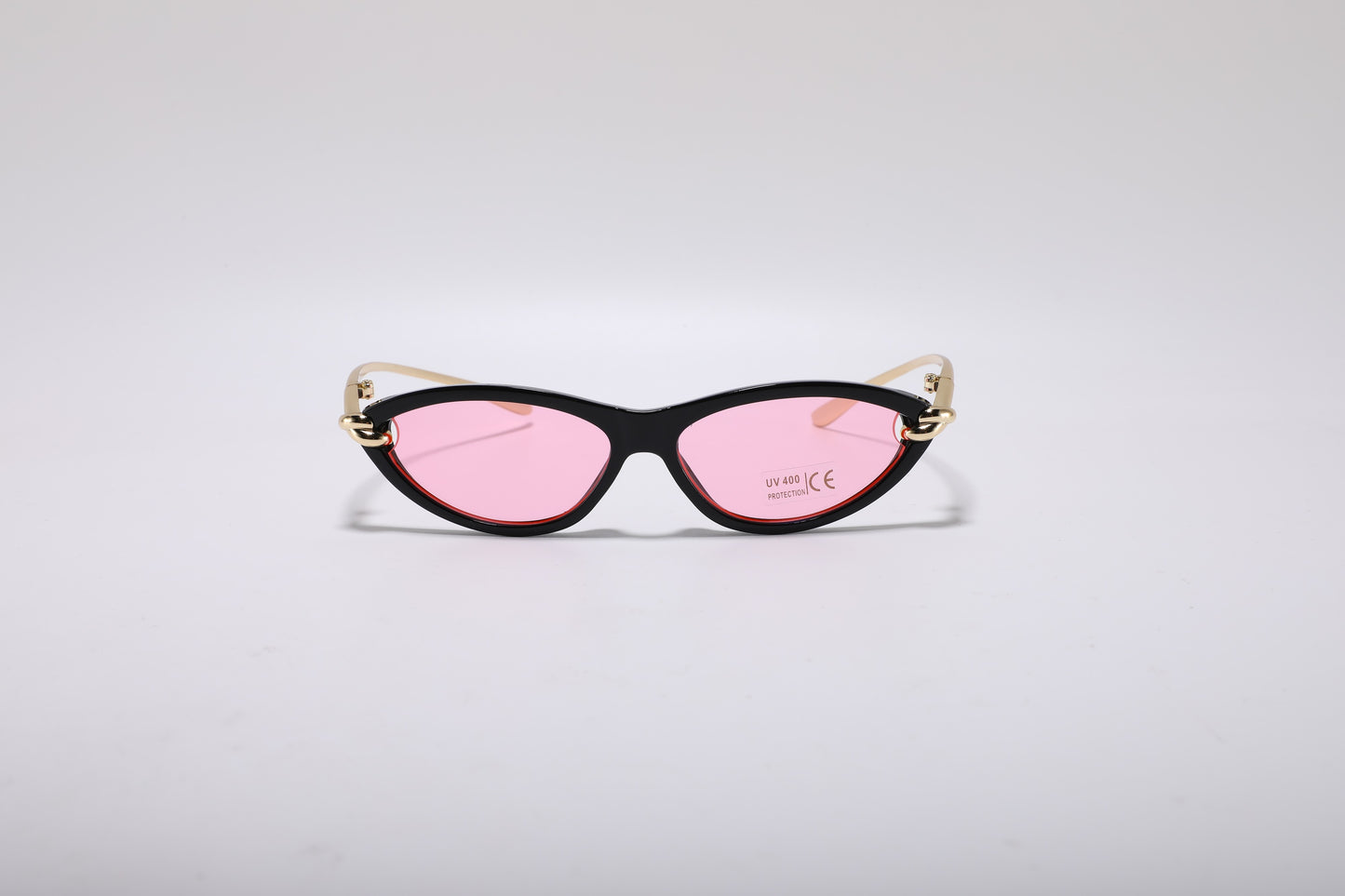 Veython Slim Cat Eye Sunglasses – Pink Lens UV400