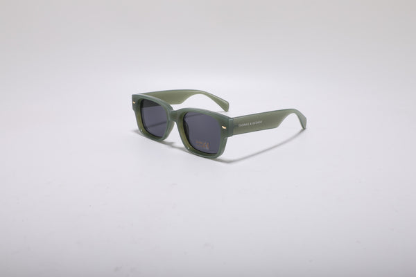 Solantia Slim Rectangle Sunglasses – Olive Green UV400