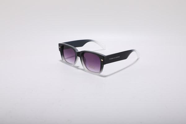 Halassa Rectangle Sunglasses – Black & White UV400