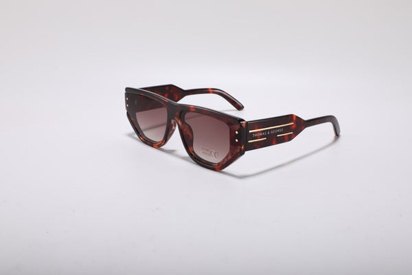 Cyrene Angular Sunglasses – Tortoiseshell UV400
