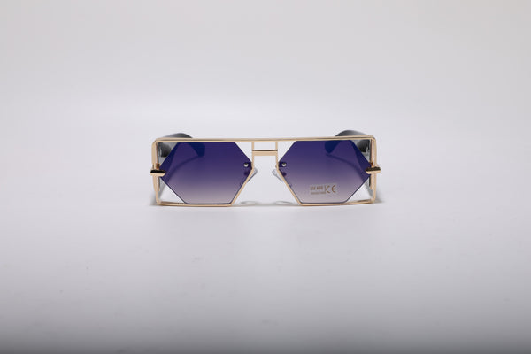 Velondra Oversized Square Sunglasses – Black & Purple UV400