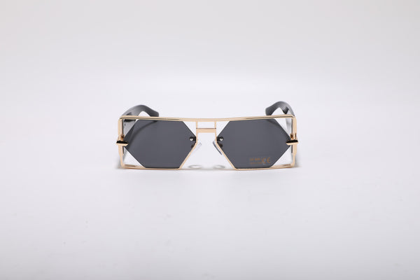 Kairi Oversized Square Sunglasses – Black & Gold UV400