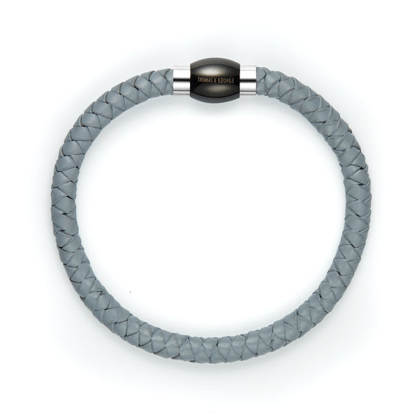 Thomas & George Grey Leather Tight Bolo Bracelet