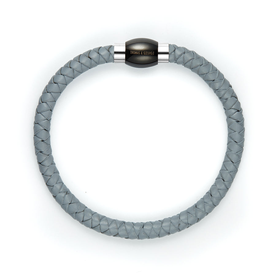 Thomas & George Grey Leather Tight Bolo Bracelet
