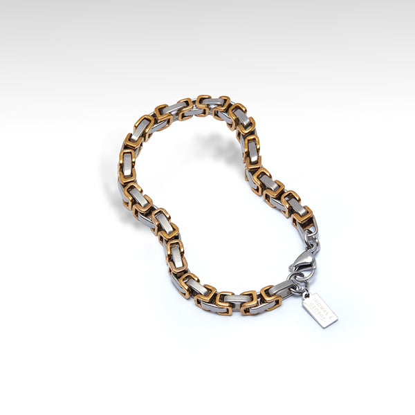 Thomas & George Square Buckle Bracelet - Gold and Silver