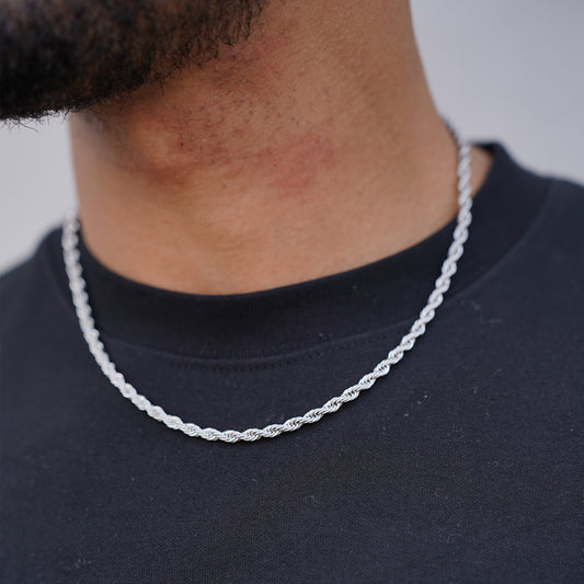 Thomas & George Silver Rope Chain Necklace