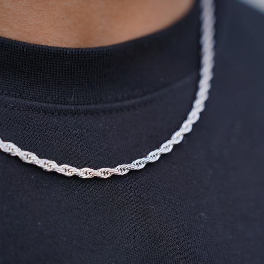 Thomas & George Silver Rope Chain Necklace