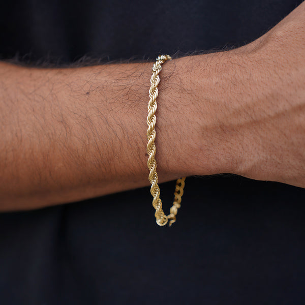 Thomas & George Gold Rope Chain Bracelet
