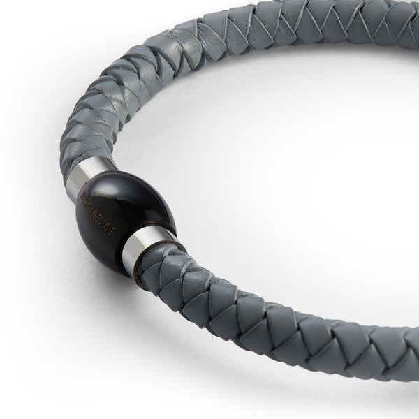 Thomas & George Grey Leather Tight Bolo Bracelet