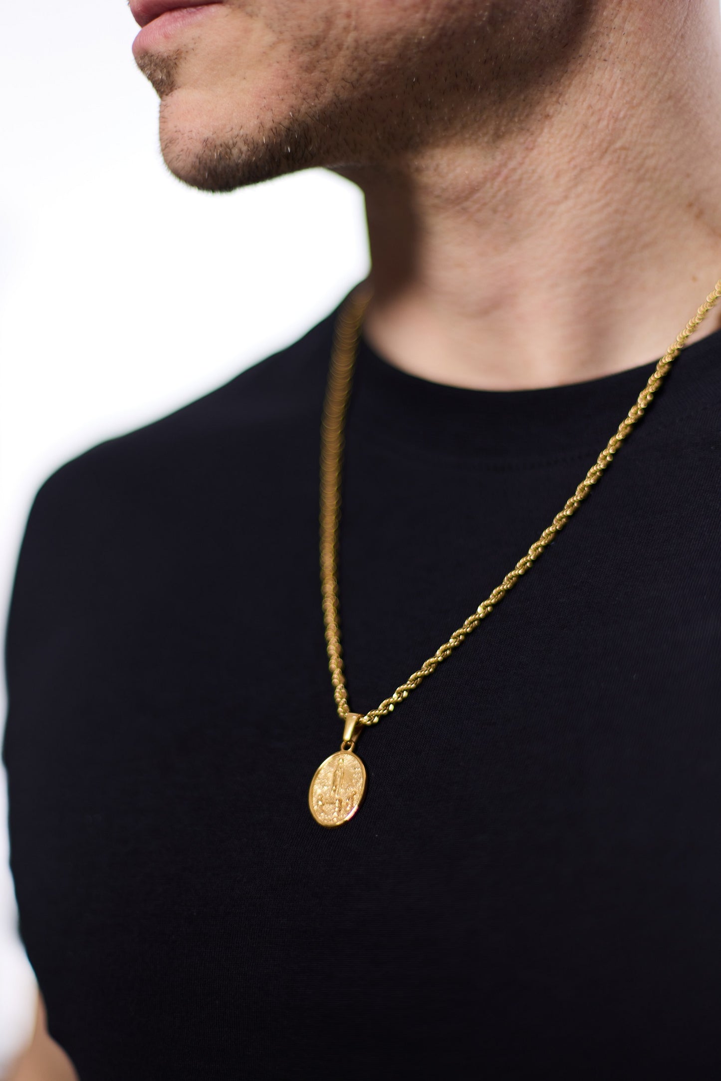 Thomas & George Medal of Our Lady of Graces Pendant with Neckchain