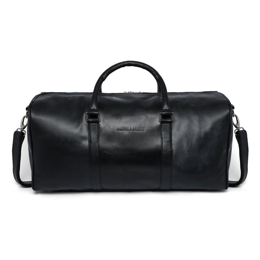 Thomas & George Black Leather Holdall Bag