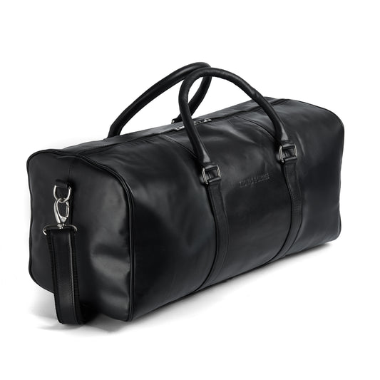 Thomas & George Black Leather Holdall Bag
