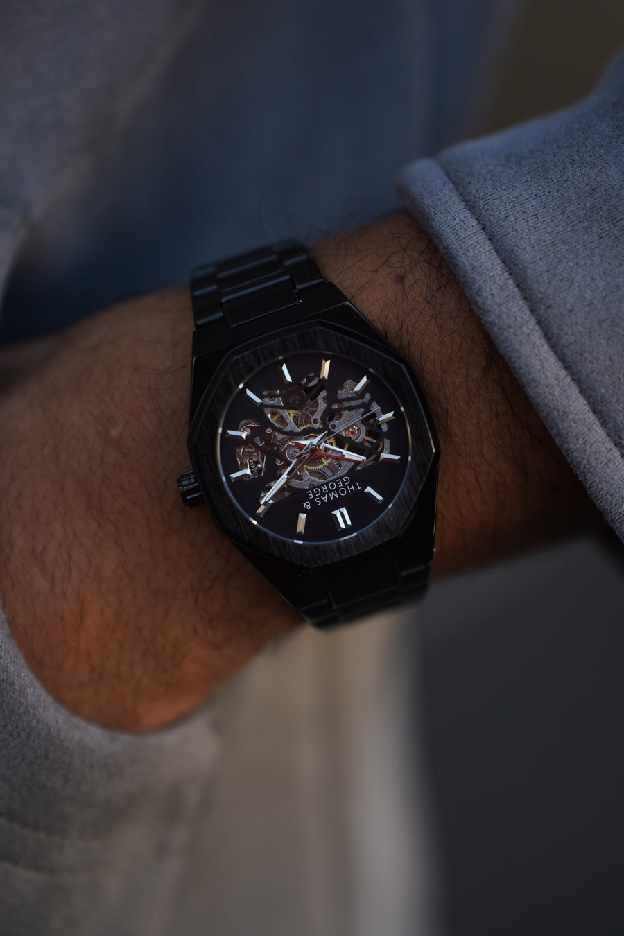 Automatic Skeleton Watch - London Black Edition