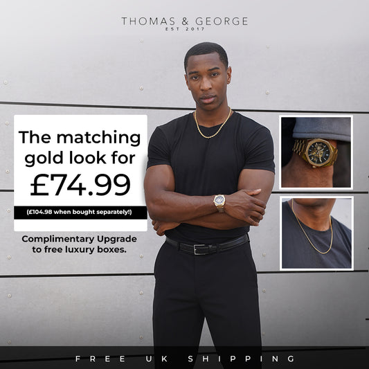 Thomas & George Gold Set - Watch and Neck Chain